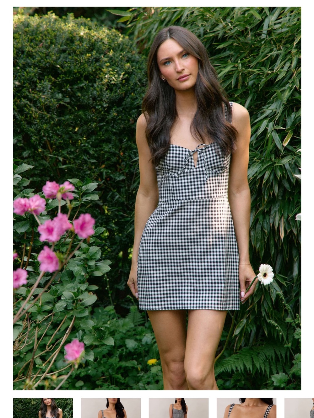 Park & Fifth Red and White Gingham Tie-Front Mini Dress